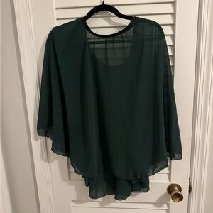 Elegant Dark Green Sheer Blouse